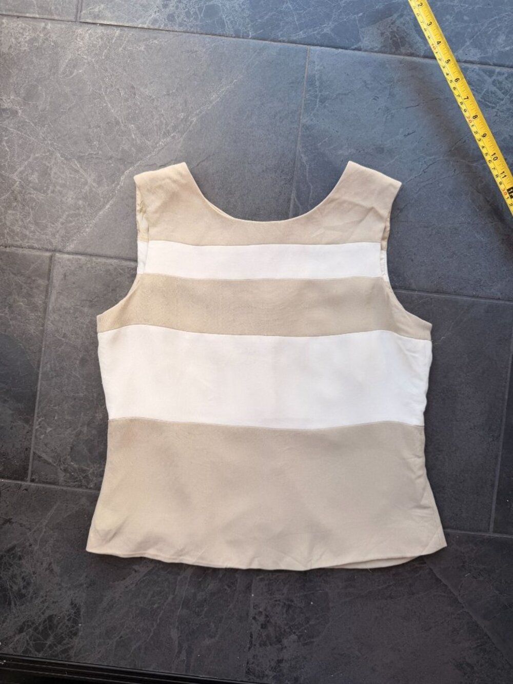vintage striped 90's y2k fair cream tank shirt blouse small Fall cottagecore